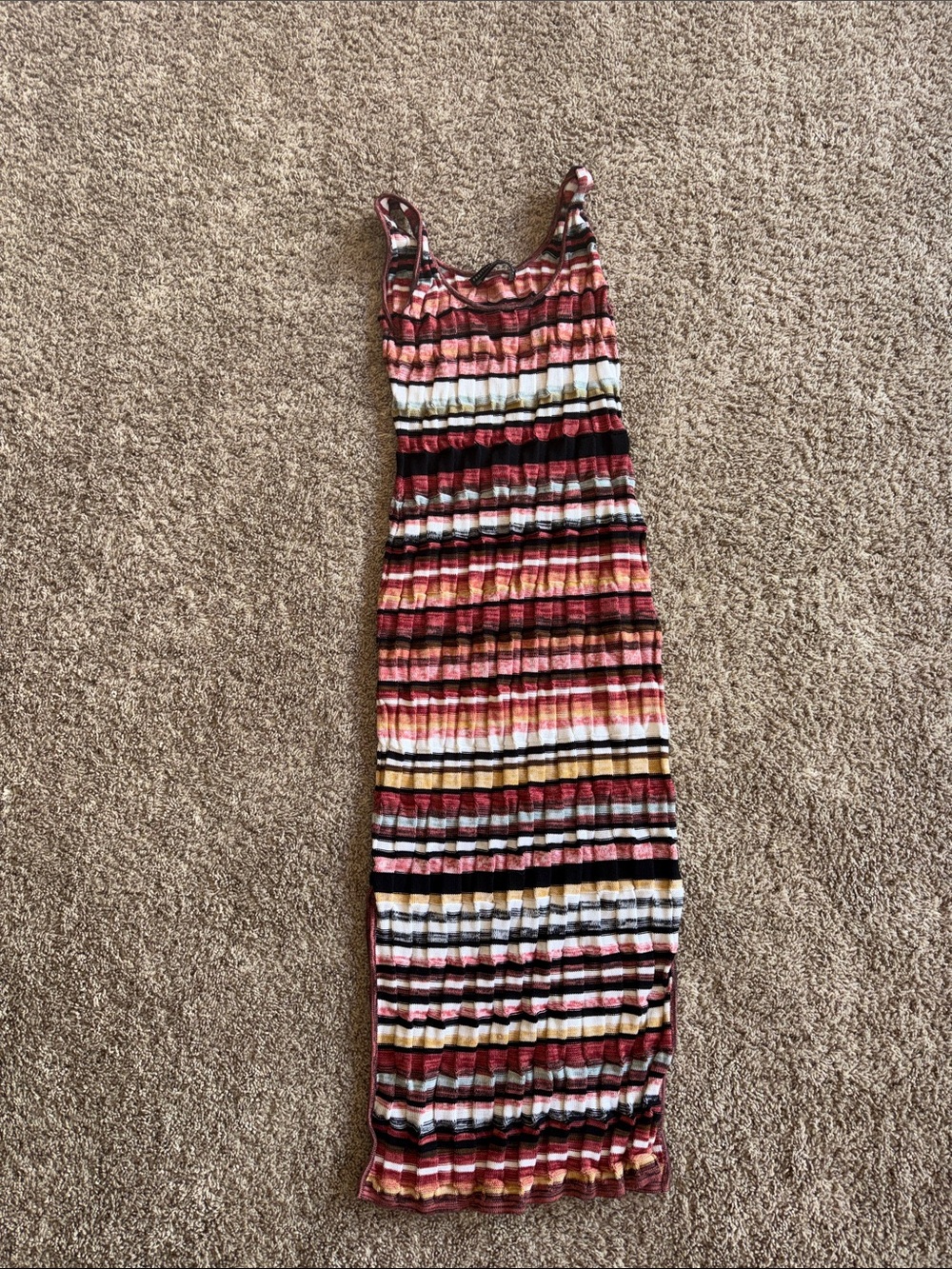 Peruvian Connection 100% cotton stripe long dress size medium